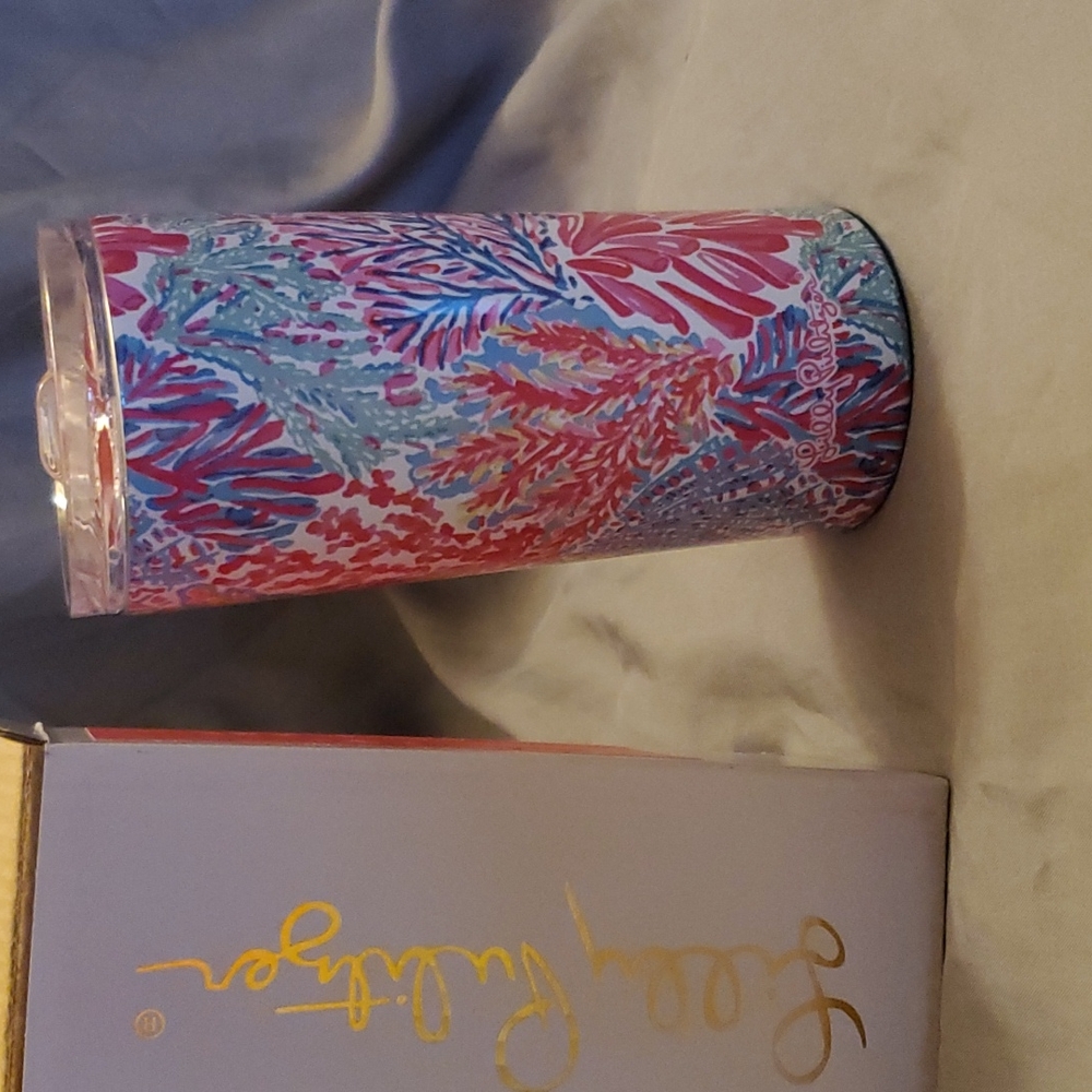 Lilly Pulitzer 16.7 oz slim stainless steel tumbler Multi Splashdance